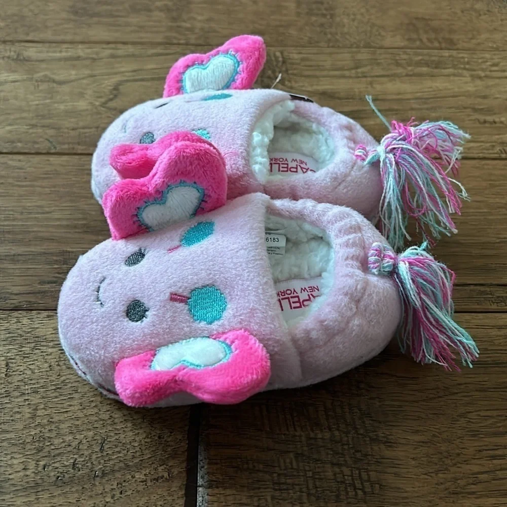 Capelli New York Cozy Slippers Pink Butterflies Toddler Size Small 4/5 New NWT